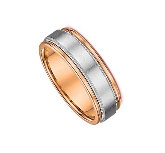 7mm Two Tone Gold Wedding Ring | 818A00